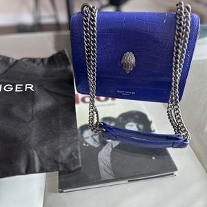 Kurt Geiger croc embossed royal blue crossbody / shoulder bag *rare colorway*
